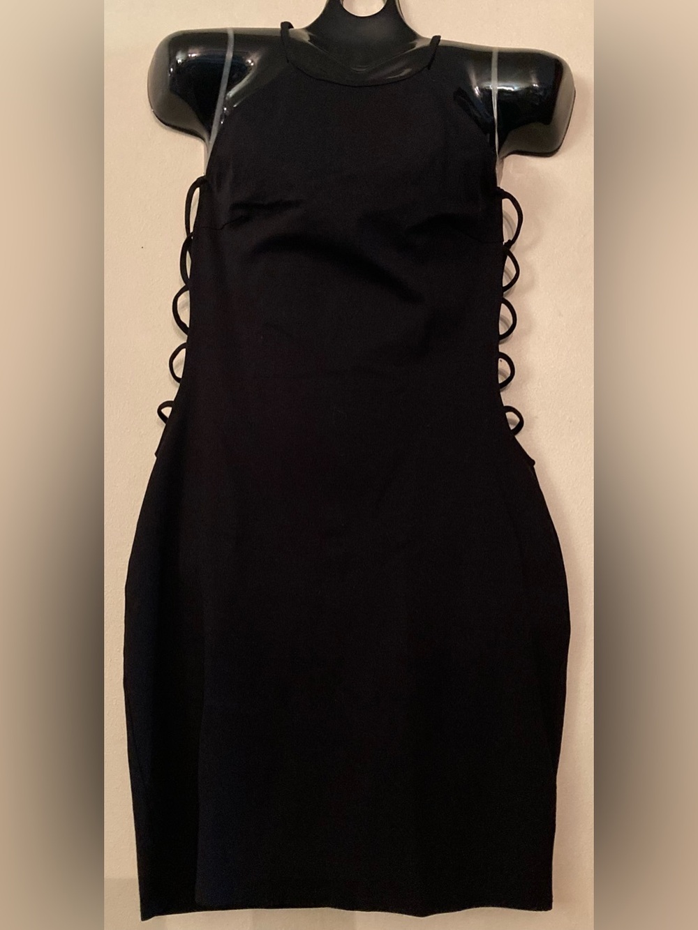Charlotte Russe Black Sleeveless Side Cutout Bodycon Mini Dress